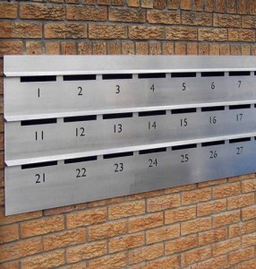Built in letterbox bank front view